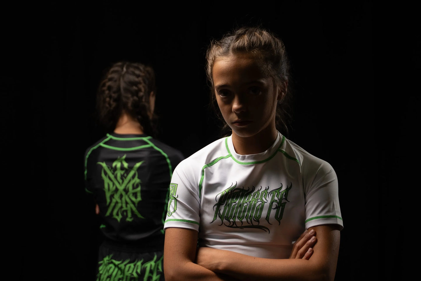 Pieters Fightgear Rashguard – Korte Mouw – Wit/Groen - Pieters Fightgear