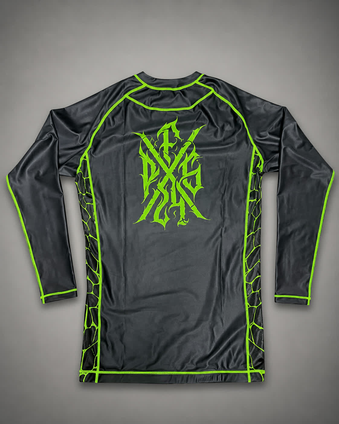 Fightgear Rashguard – Lange Mouw – Zwart/Groen