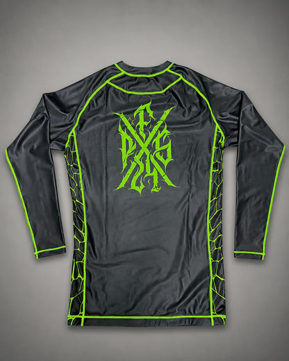 Fightgear Rashguard – Lange Mouw – Zwart/Groen