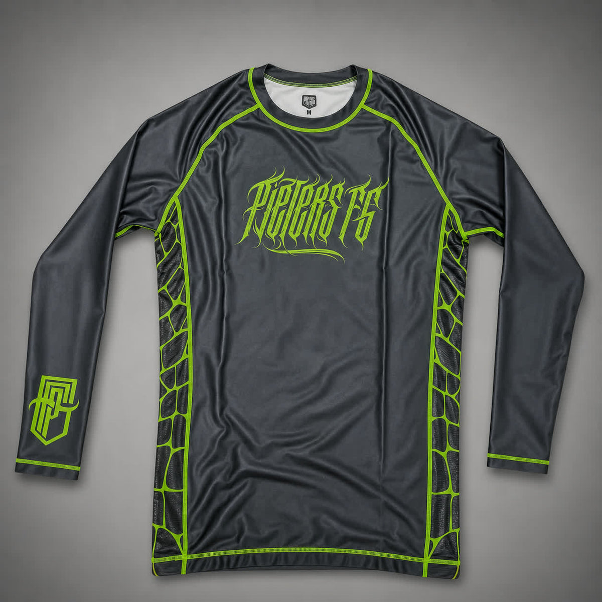 Fightgear Rashguard – Lange Mouw – Zwart/Groen