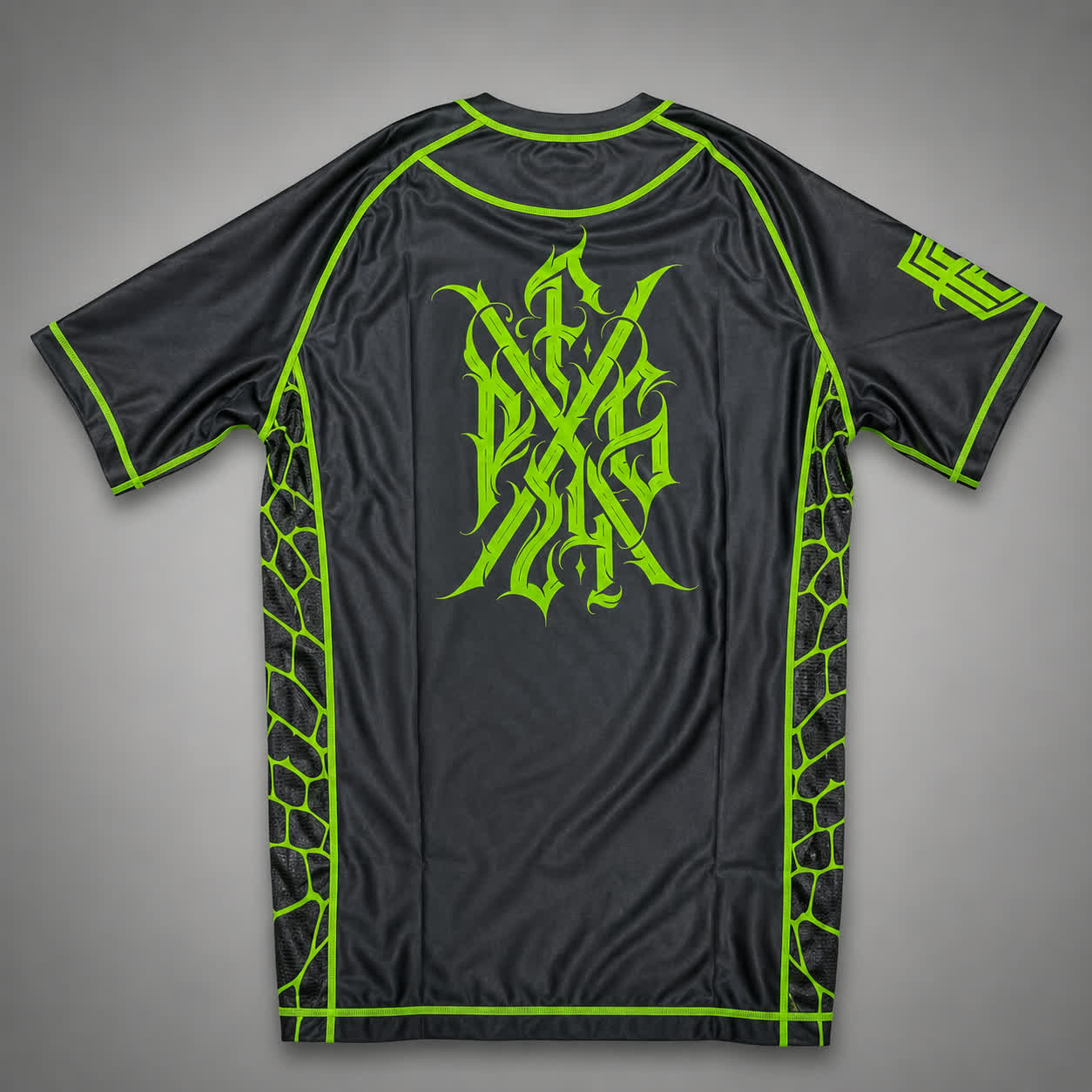 Pieters Fightgear Rashguard – Korte Mouw – Zwart/Groen