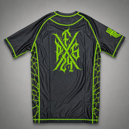Pieters Fightgear Rashguard – Korte Mouw – Zwart/Groen