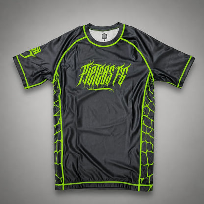 Pieters Fightgear Rashguard – Korte Mouw – Zwart/Groen