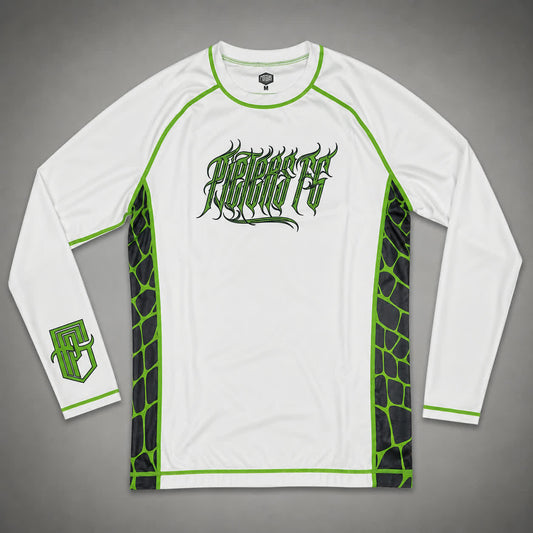 Pieters Fightgear Rashguard – Lange Mouw – Wit/Groen