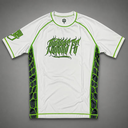 Pieters Fightgear Rashguard – Korte Mouw – Wit/Groen