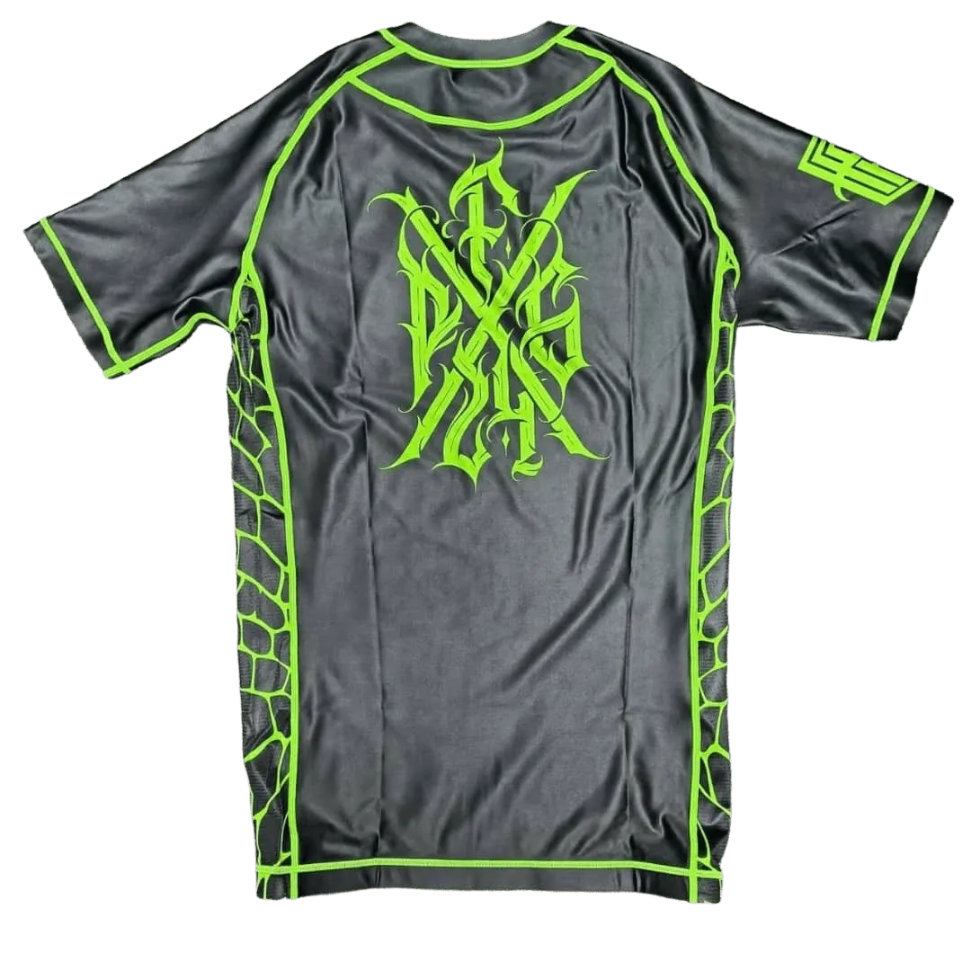 Pieters Fightgear Rashguard – Korte Mouw – Zwart/Groen - Pieters Fightgear