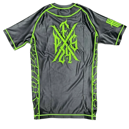 Pieters Fightgear Rashguard – Korte Mouw – Zwart/Groen - Pieters Fightgear
