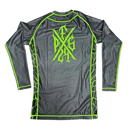 Fightgear Rashguard – Lange Mouw – Zwart/Groen - Pieters Fightgear
