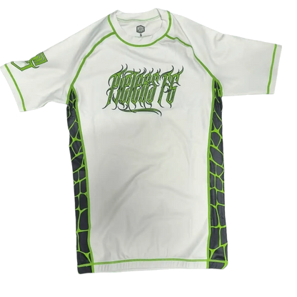 Pieters Fightgear Rashguard – Korte Mouw – Wit/Groen - Pieters Fightgear
